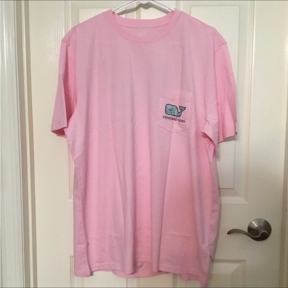 Vineyard Vines Bonefish Palm Whale Pink Cloud Short Sleeve Tee Large